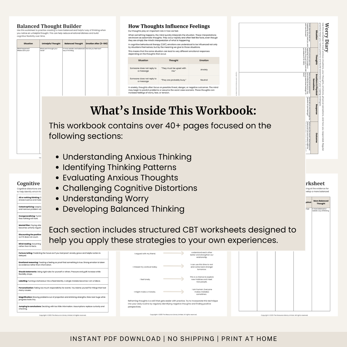 CBT for Anxiety Workbook