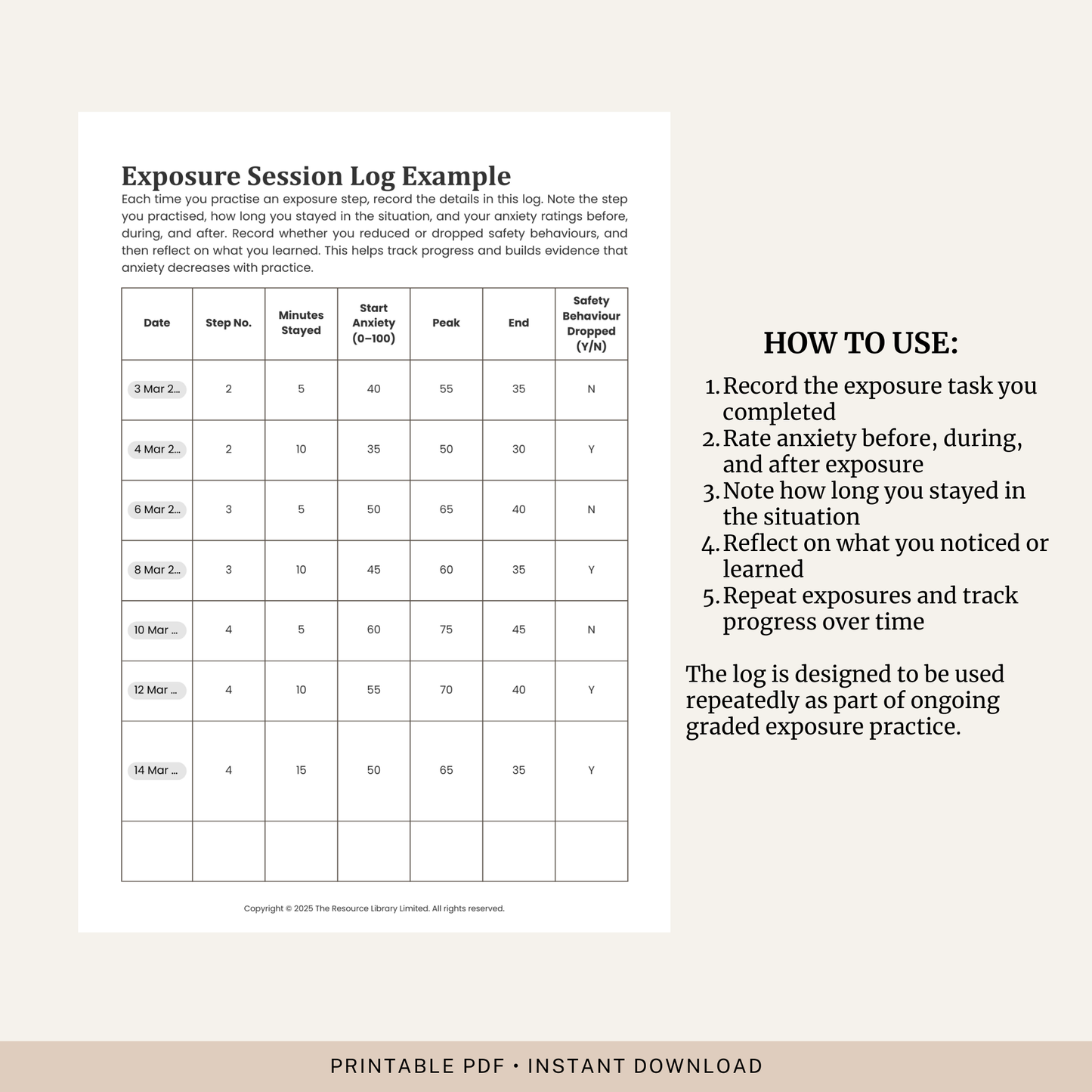 Exposure Session Log