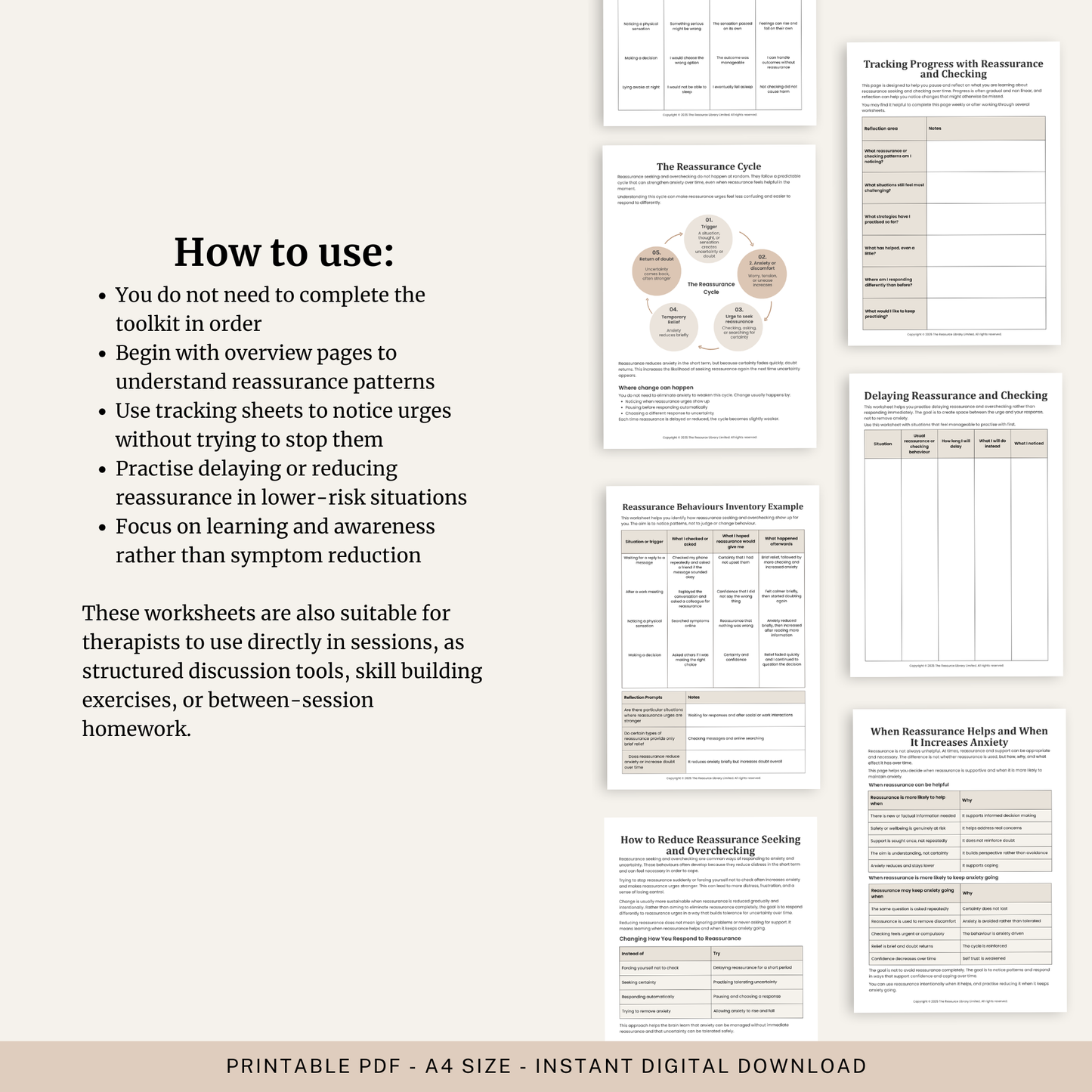 Reassurance Seeking and Overchecking Toolkit