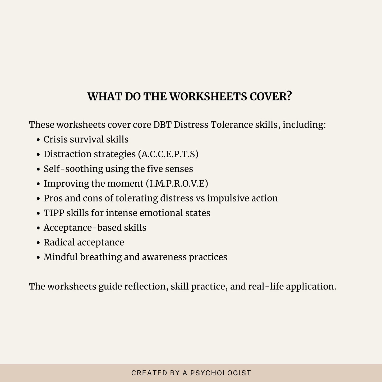 DBT Distress Tolerance Toolkit