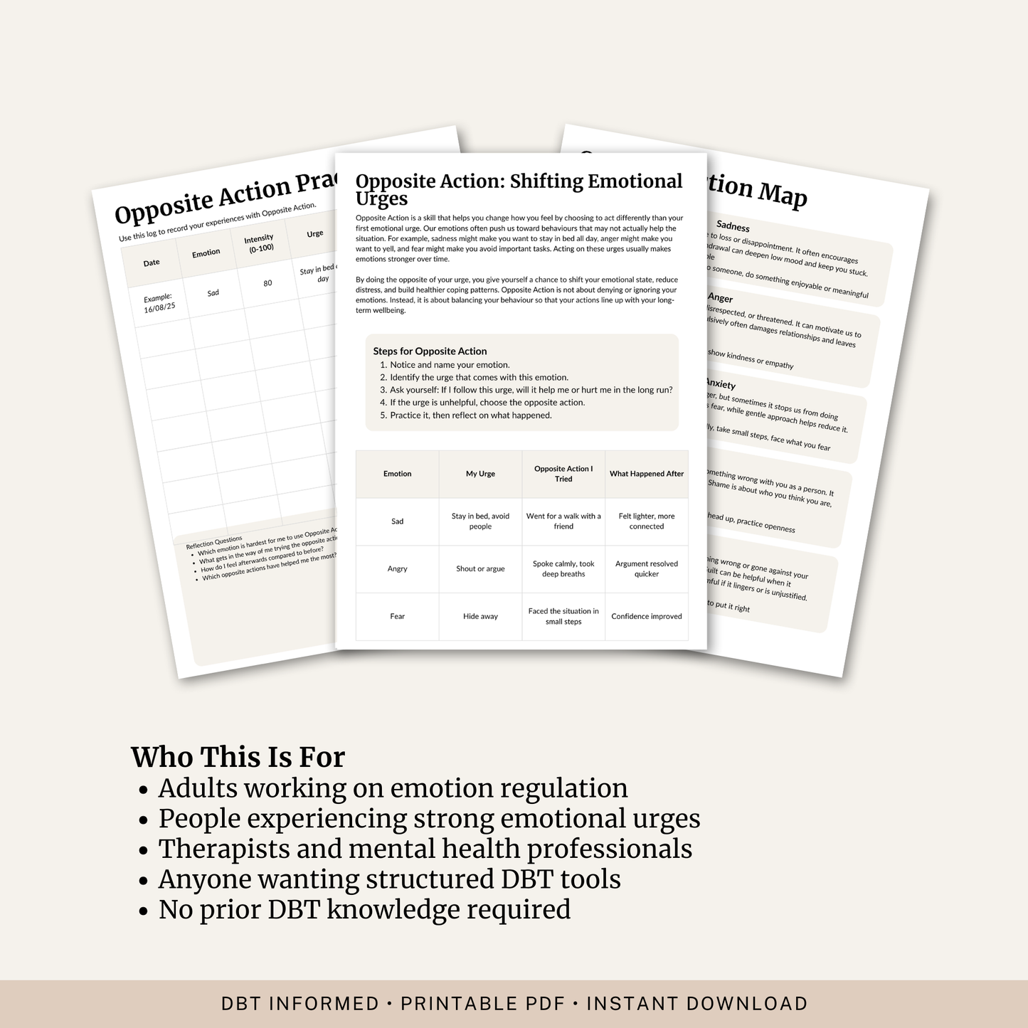 Opposite Action Worksheet