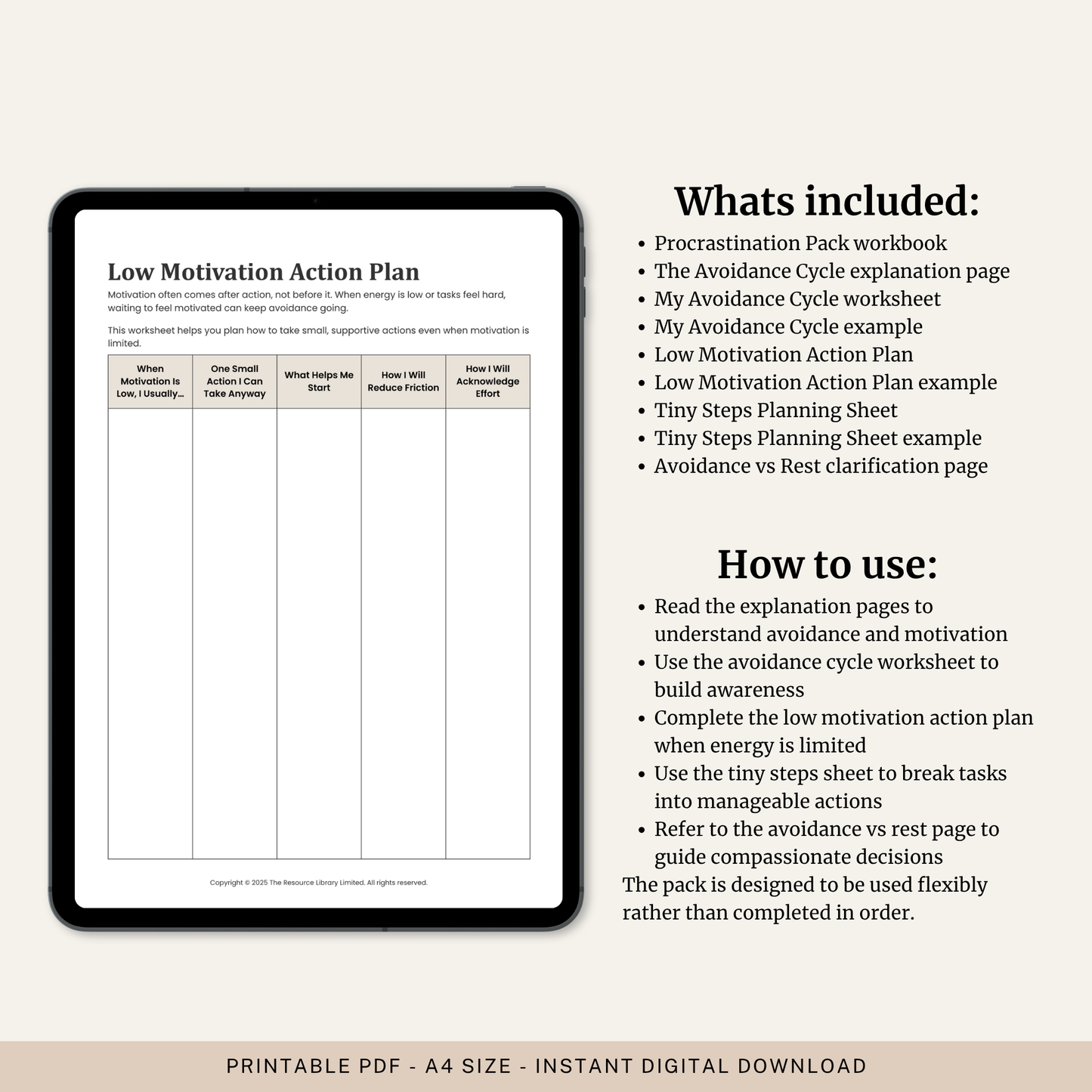 Procrastination Worksheets