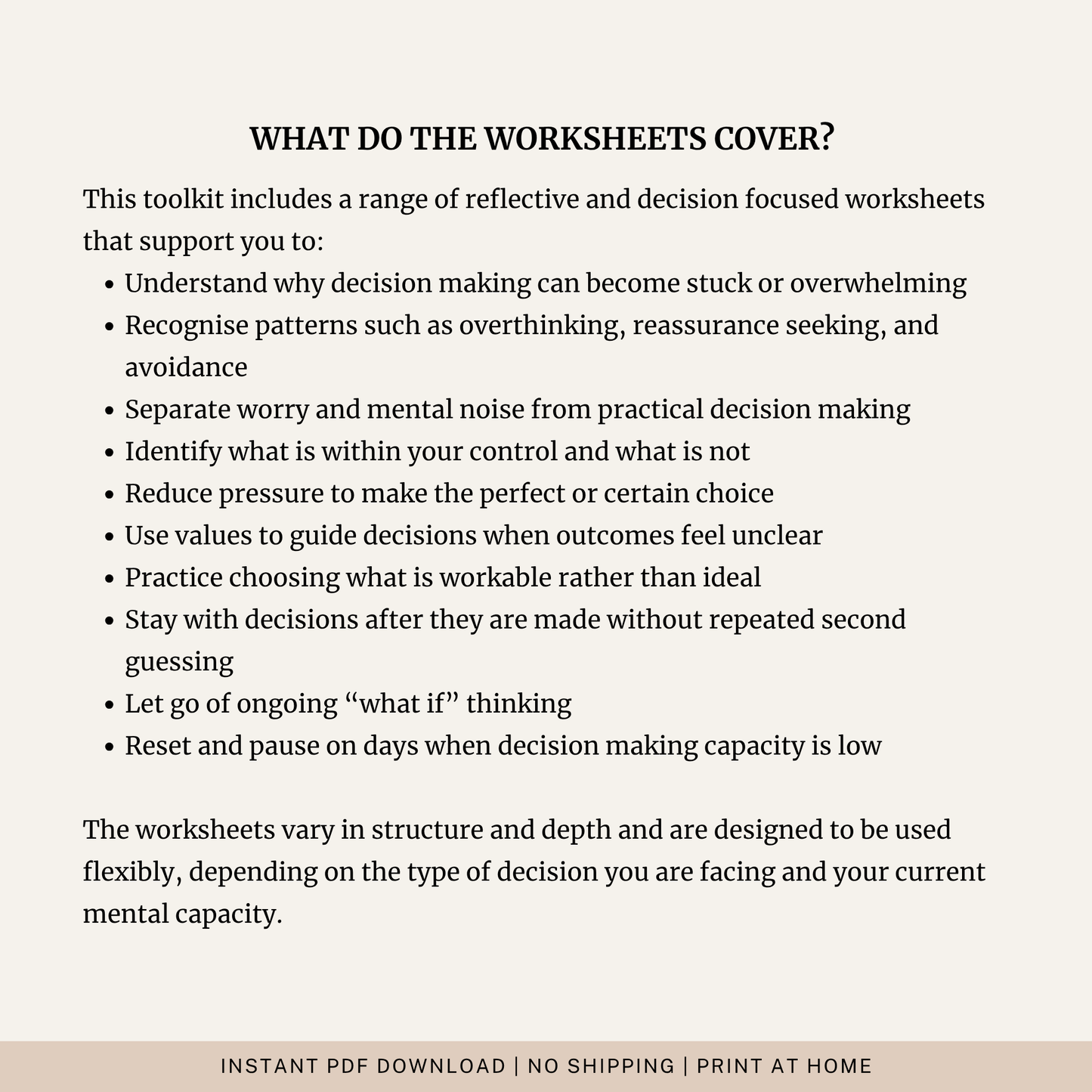 Decision Making and Mental Clarity Toolkit