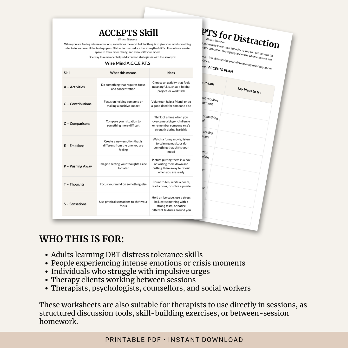ACCEPTS Skill Worksheet