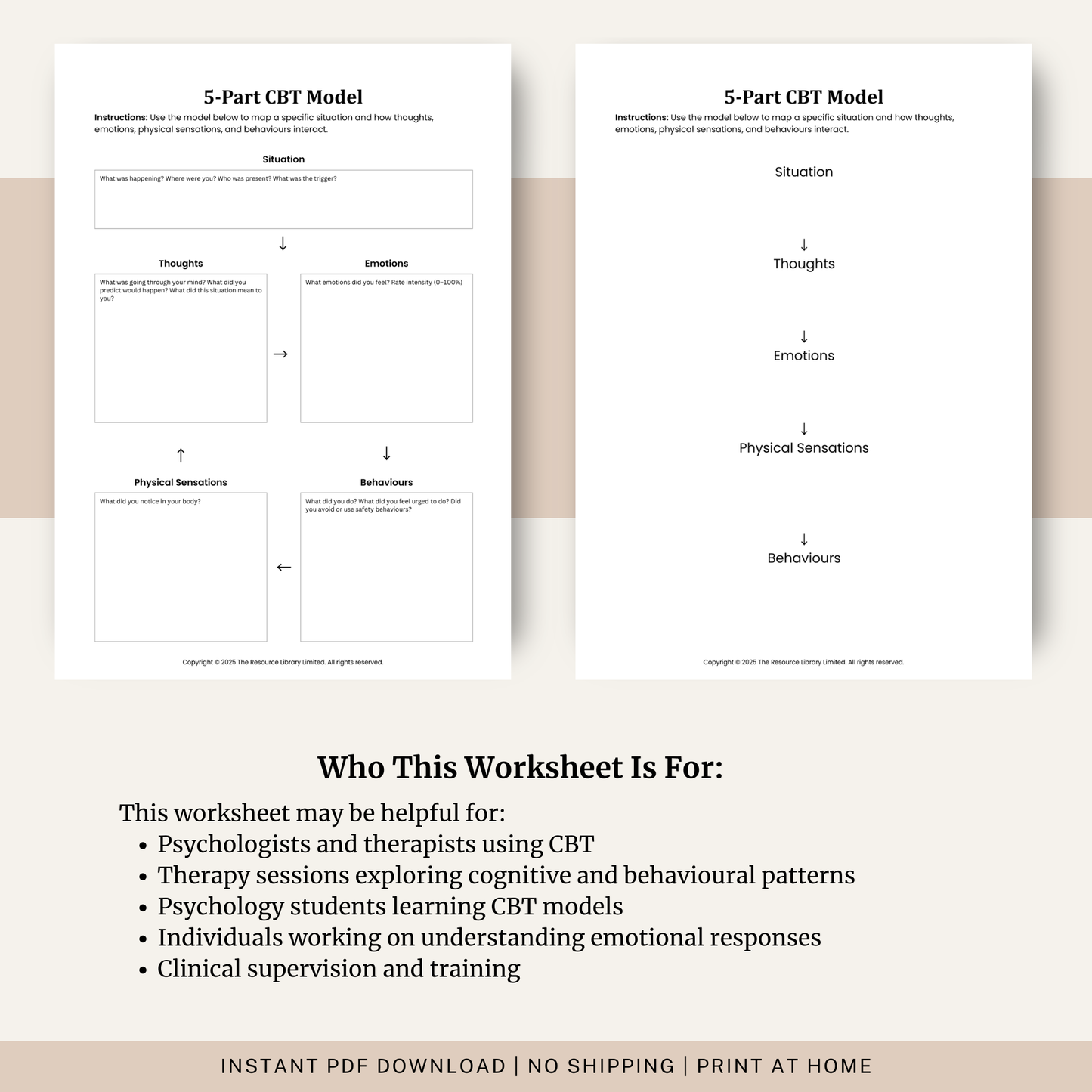5-Part Model CBT Worksheet
