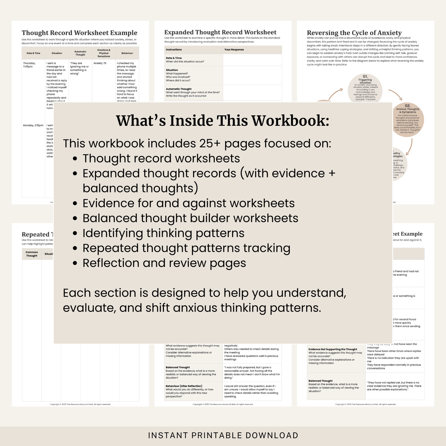 Anxiety Thought Record Workbook