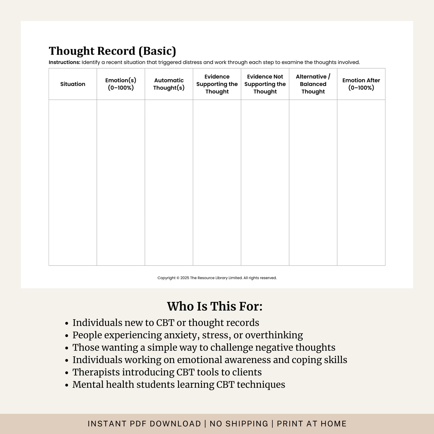 Thought Record (Basic)