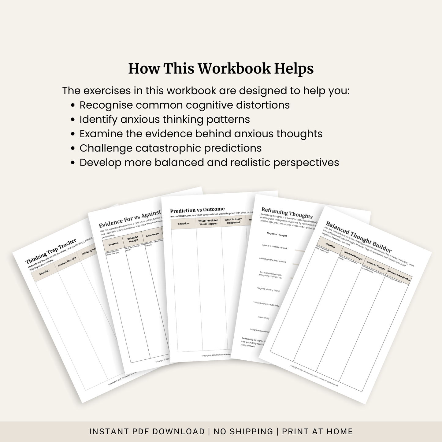 CBT for Anxiety Workbook