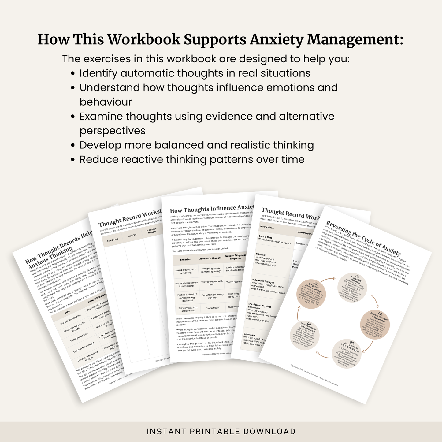 Anxiety Thought Record Workbook