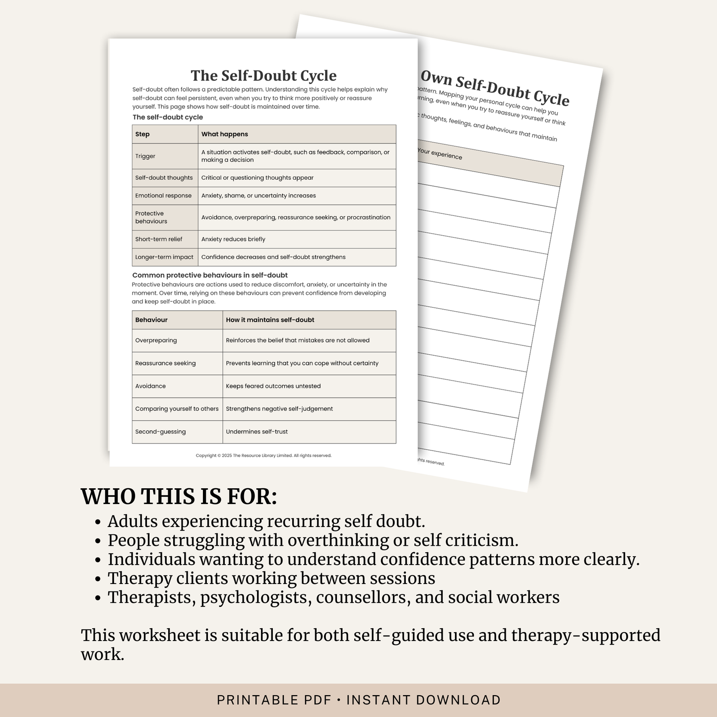 The Self-Doubt Cycle Worksheet