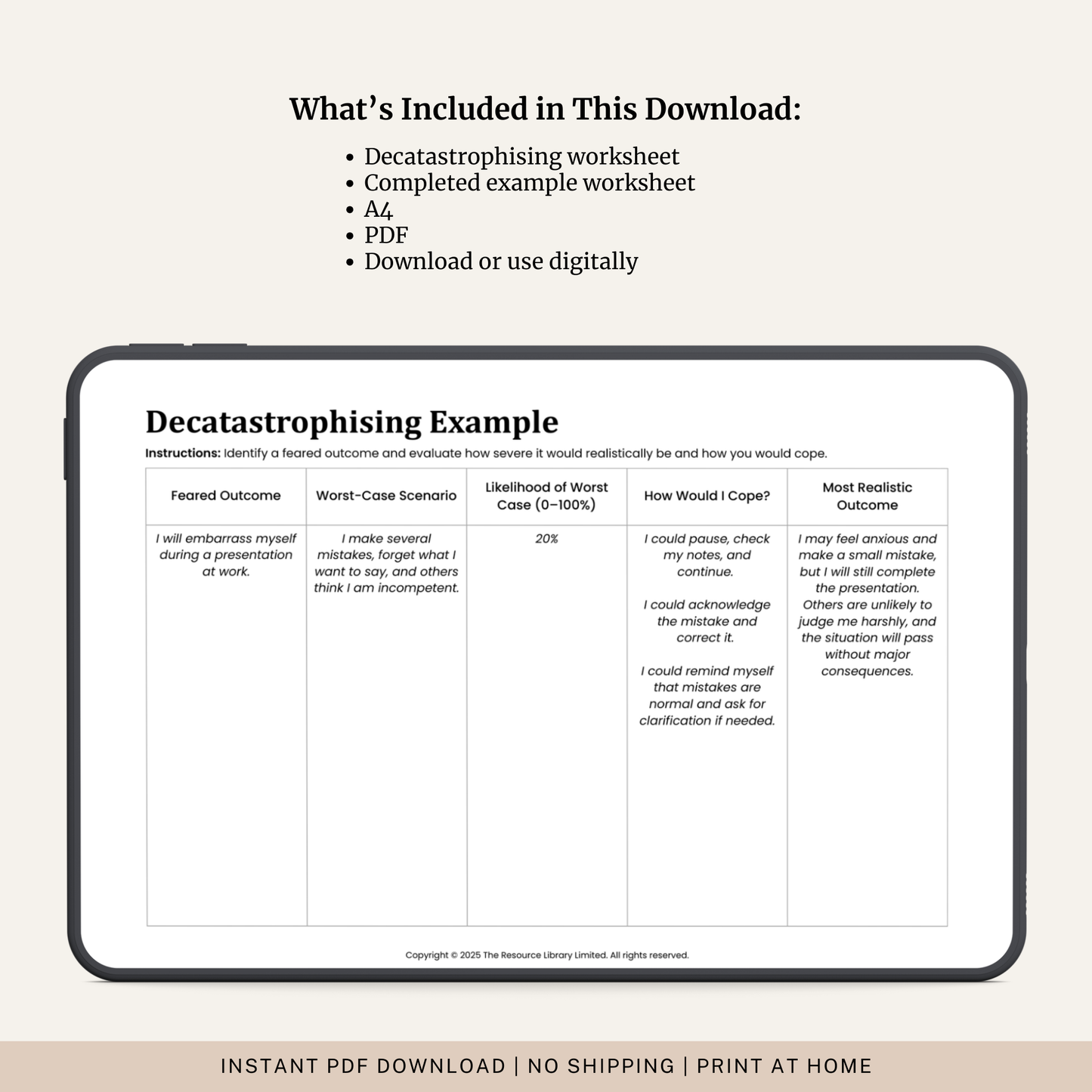 Decatastrophising Worksheet