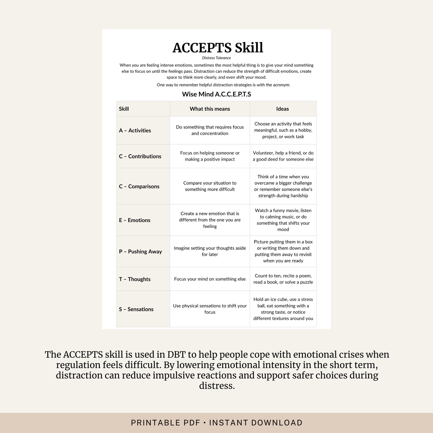 ACCEPTS Skill Worksheet