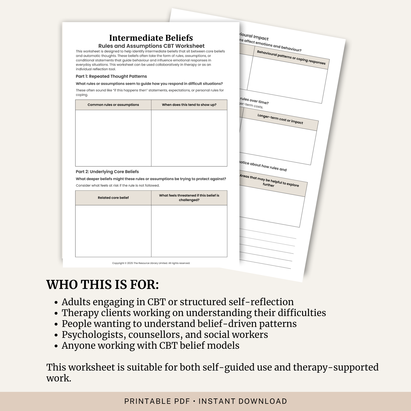 Intermediate Beliefs Worksheet