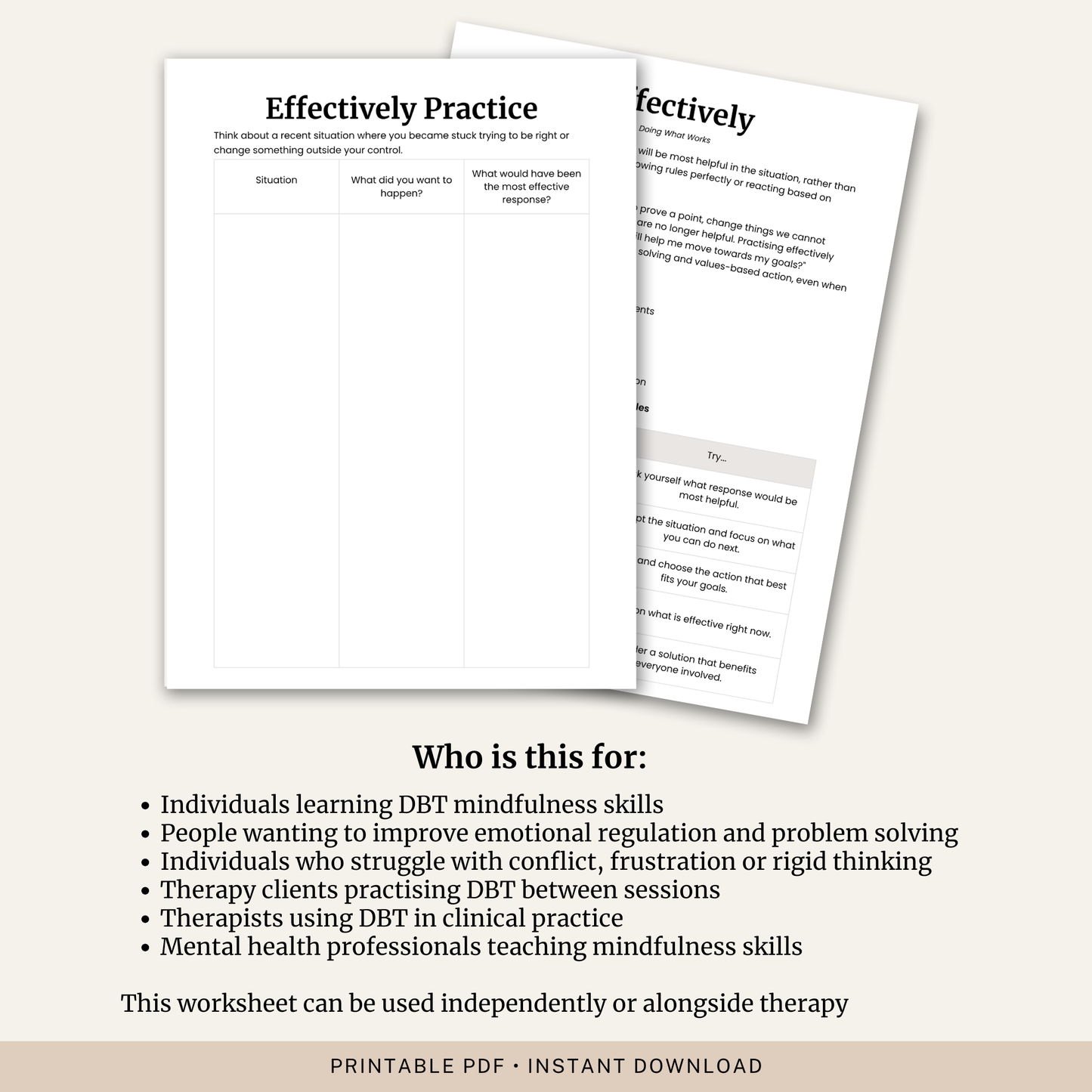 Effectively DBT Skill Worksheet
