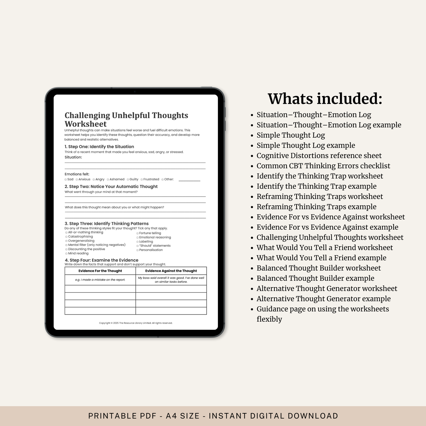 CBT Thought Record Bundle