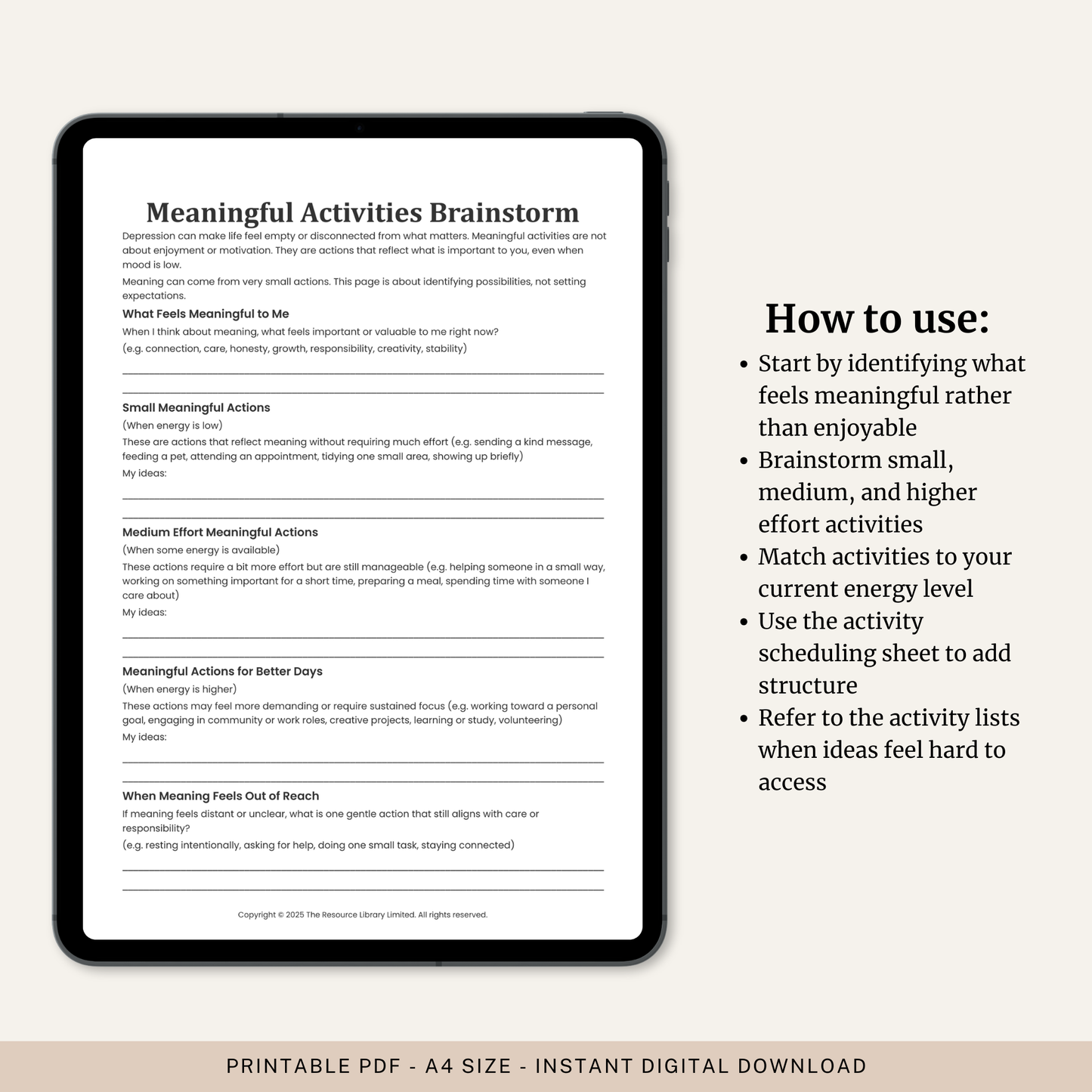 Behavioural Activation Activity Planner
