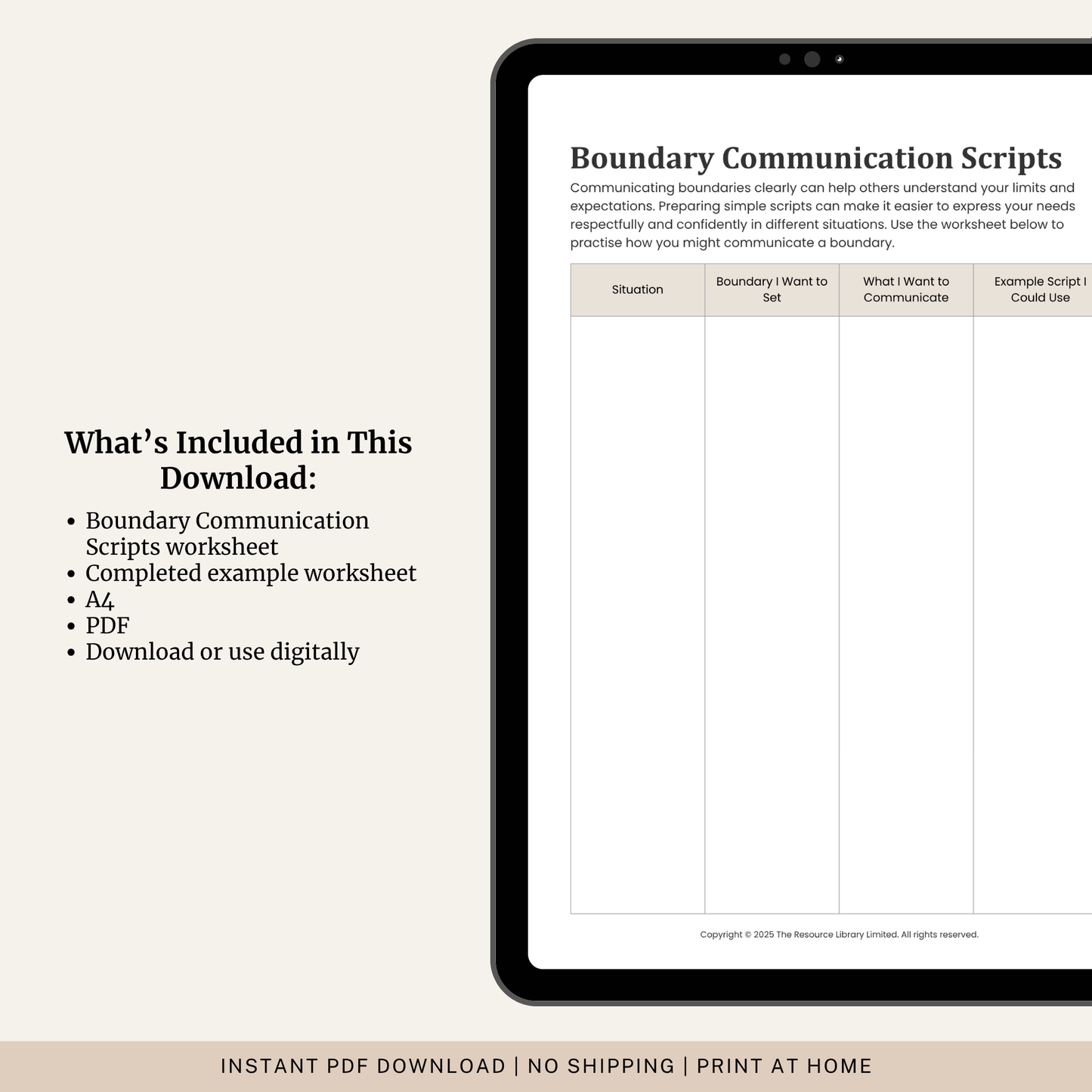 Boundary Communication Scripts Worksheet