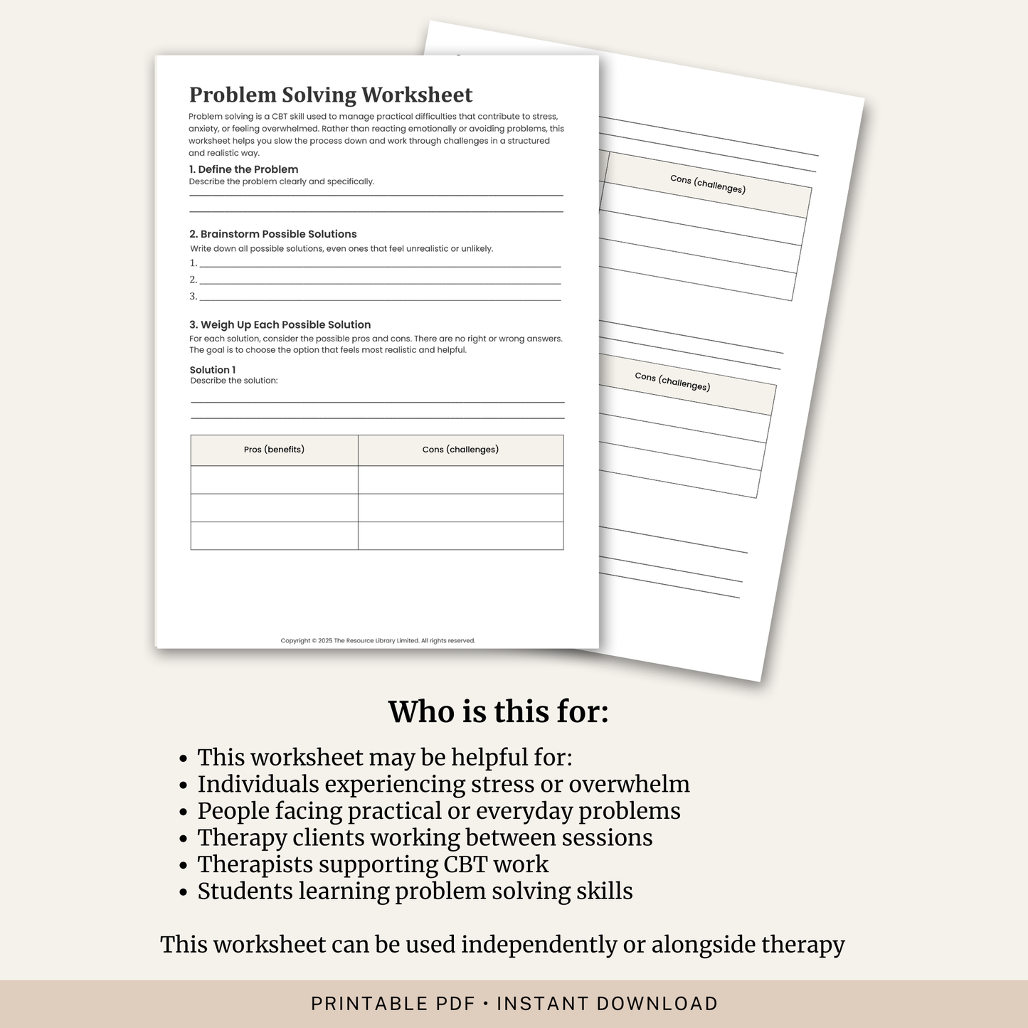 Problem Solving Worksheet