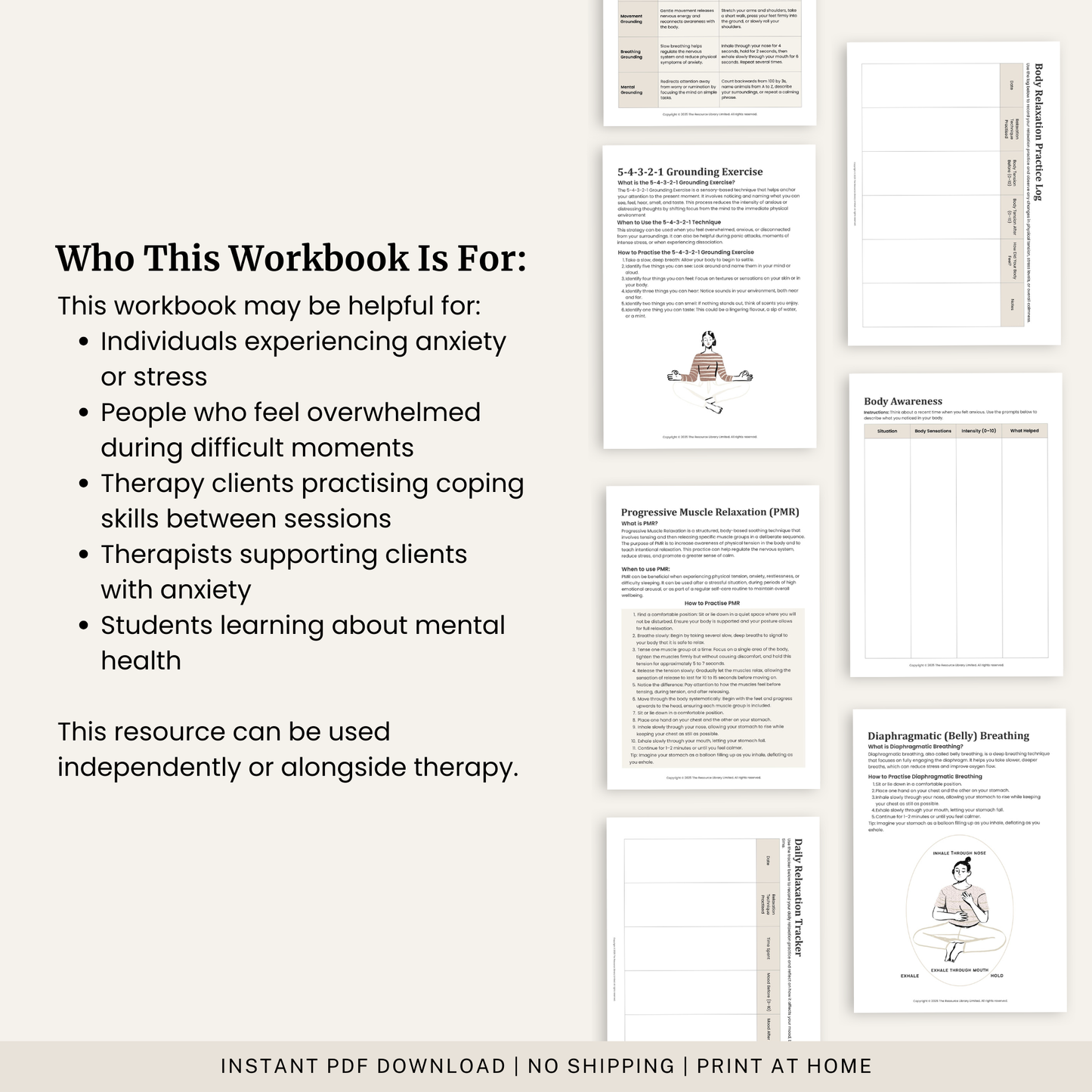 Anxiety Coping Skills Workbook