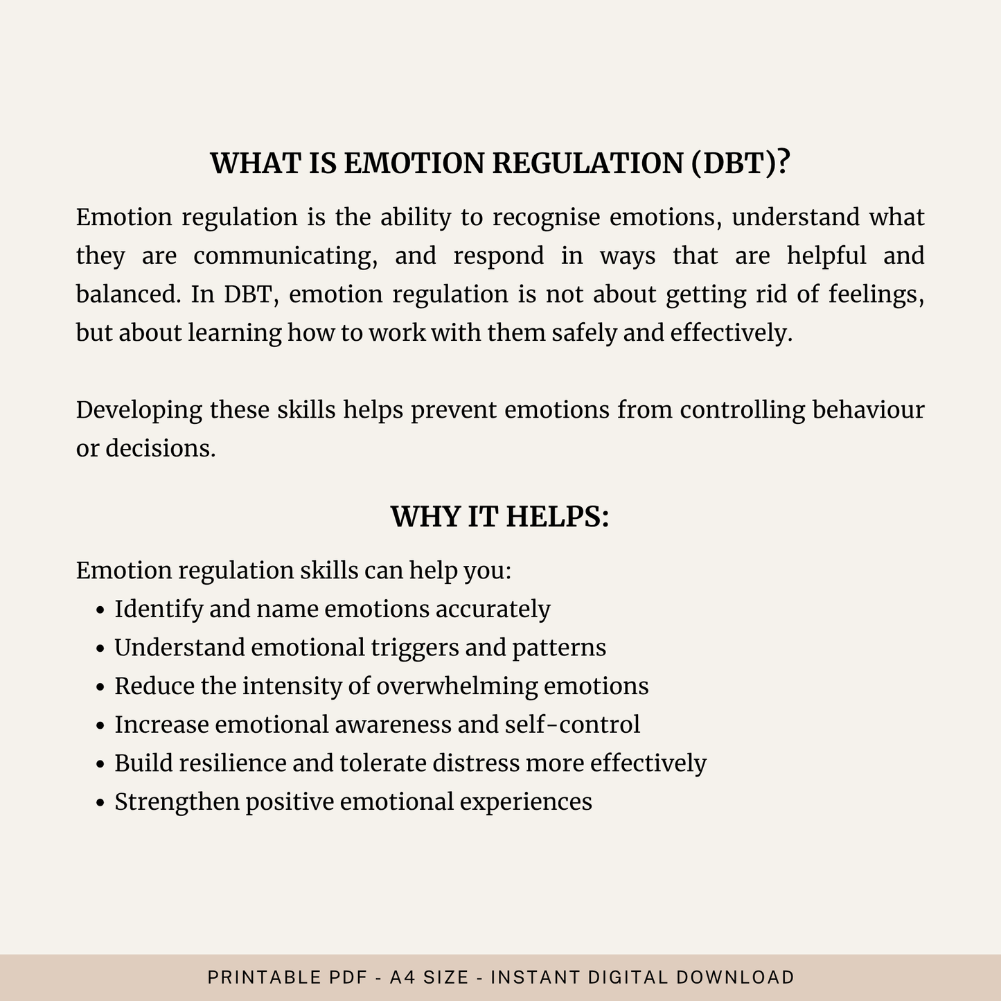 DBT Emotion Regulation Toolkit