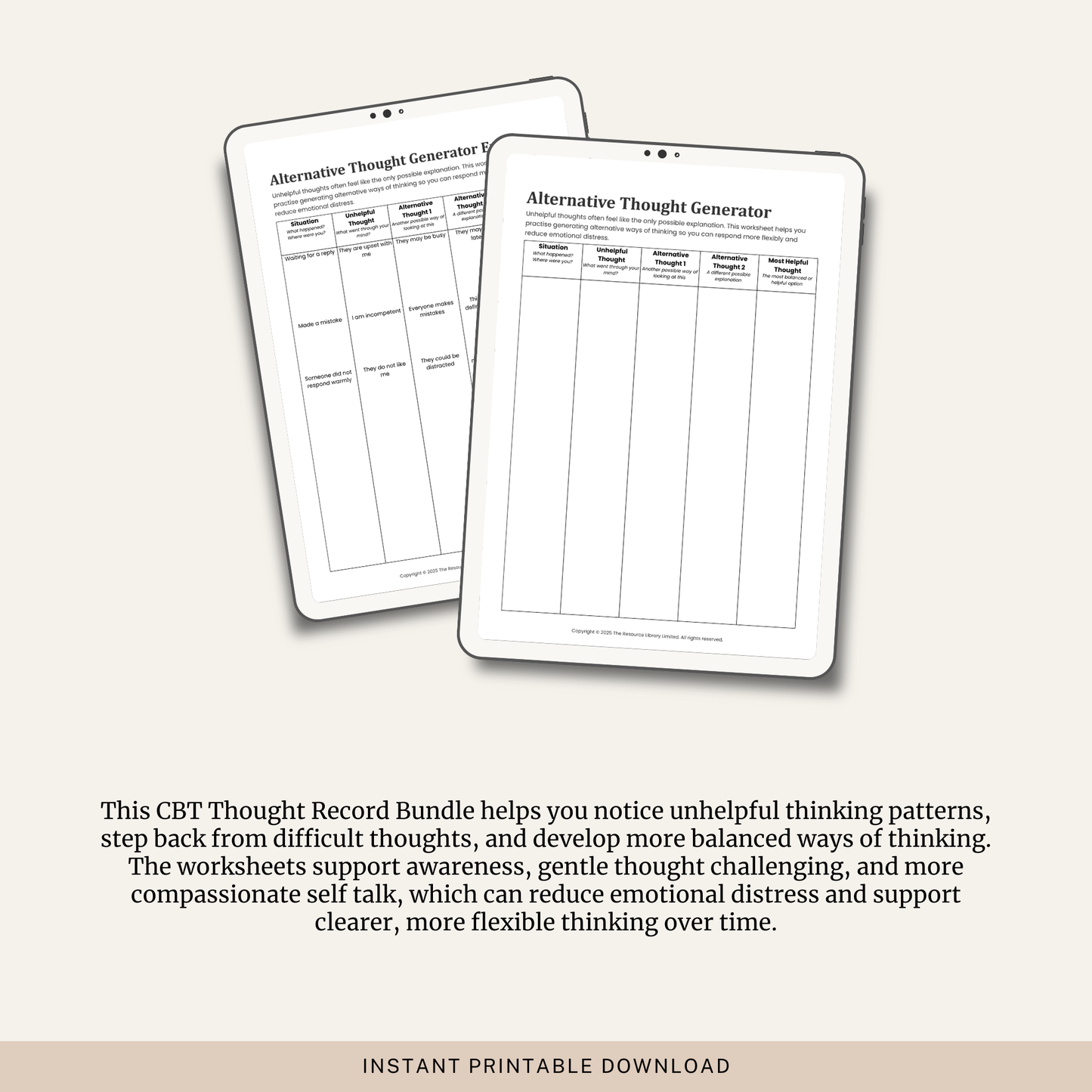 CBT Thought Record Bundle