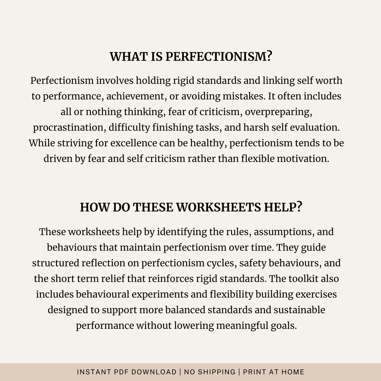 Perfectionism Toolkit
