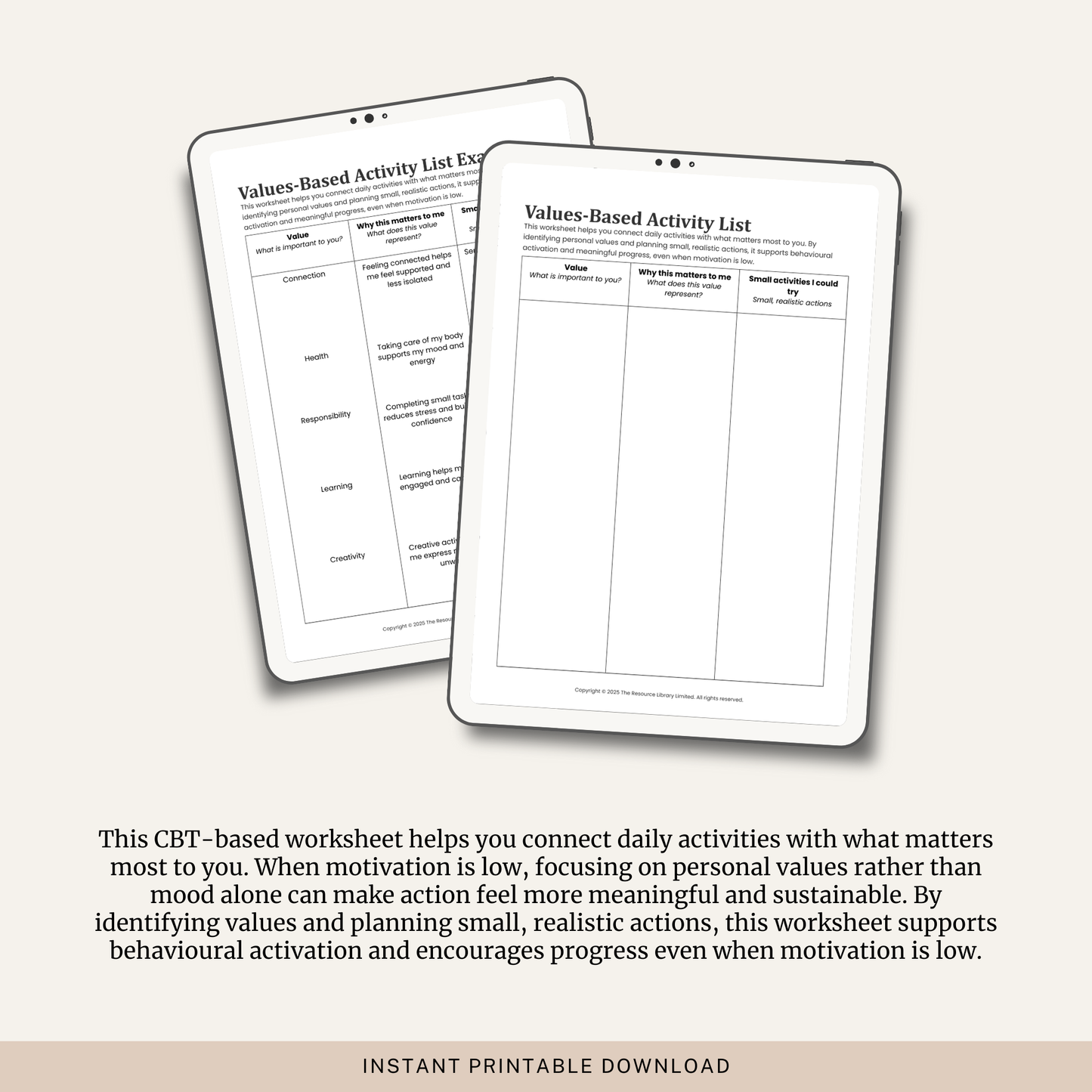 Values-Based Activity List
