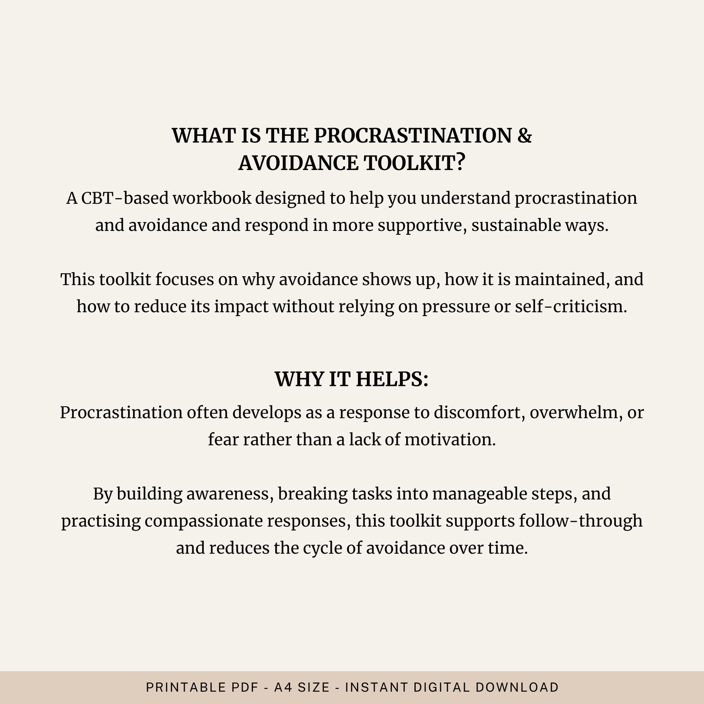 Procrastination and Avoidance Toolkit