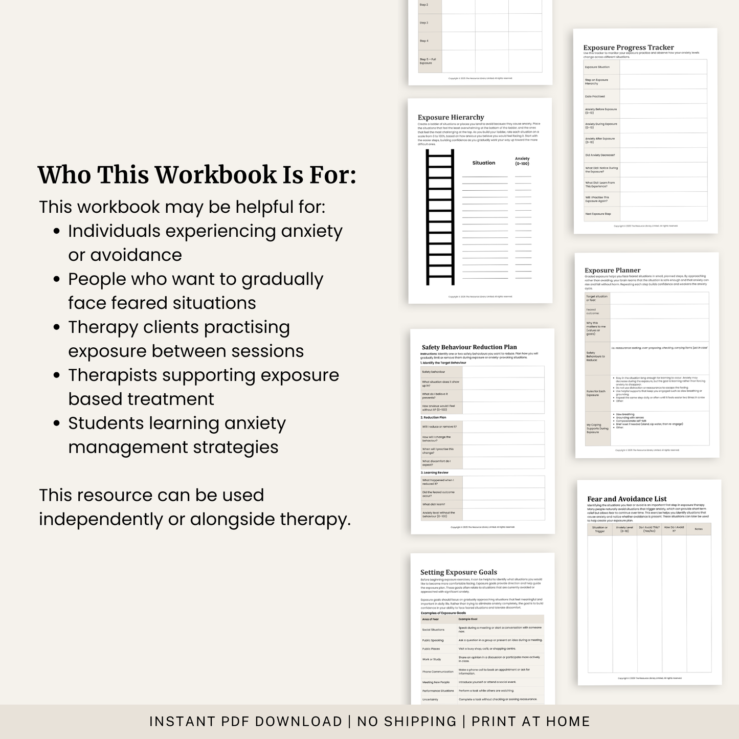 Exposure Therapy for Anxiety Workbook