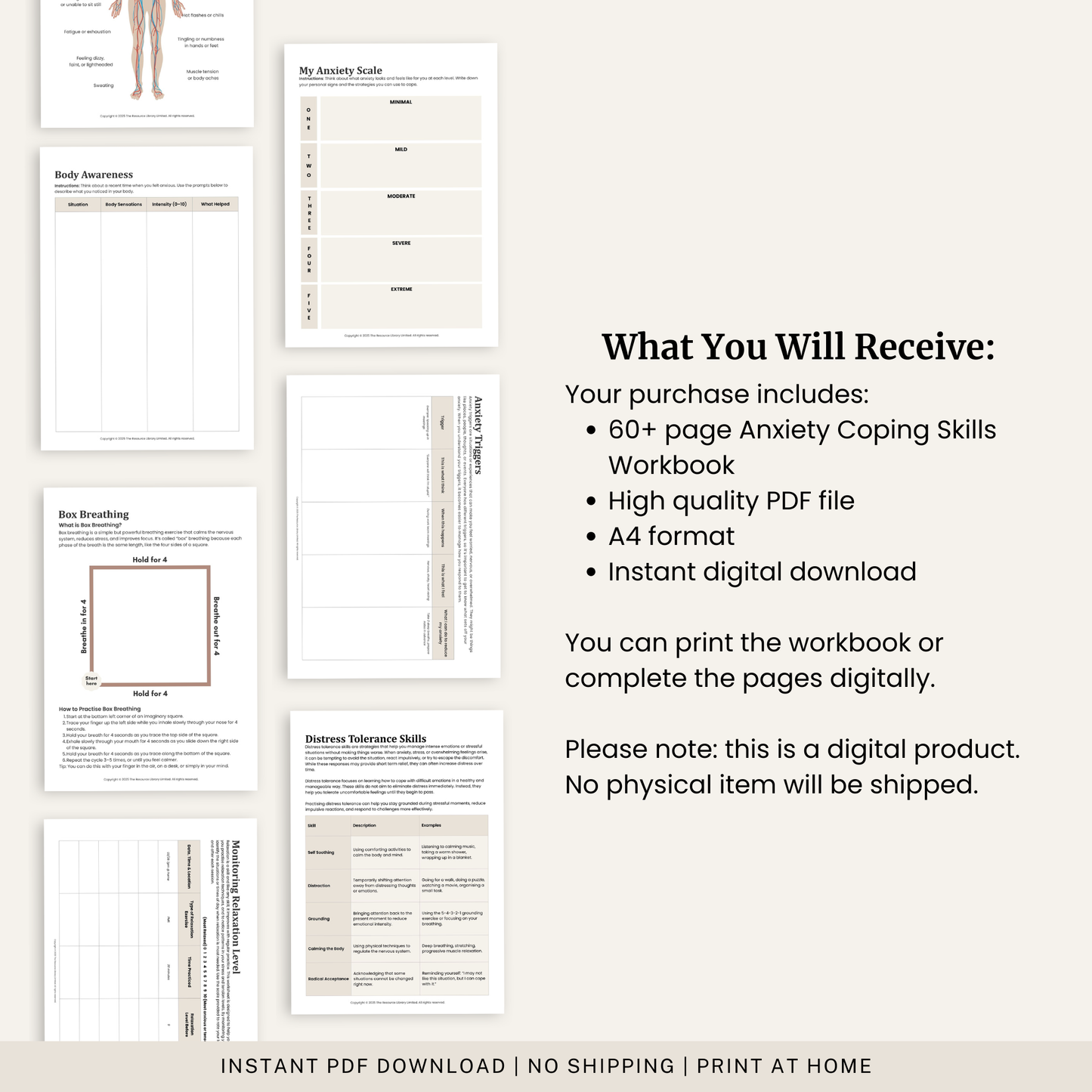 Anxiety Coping Skills Workbook