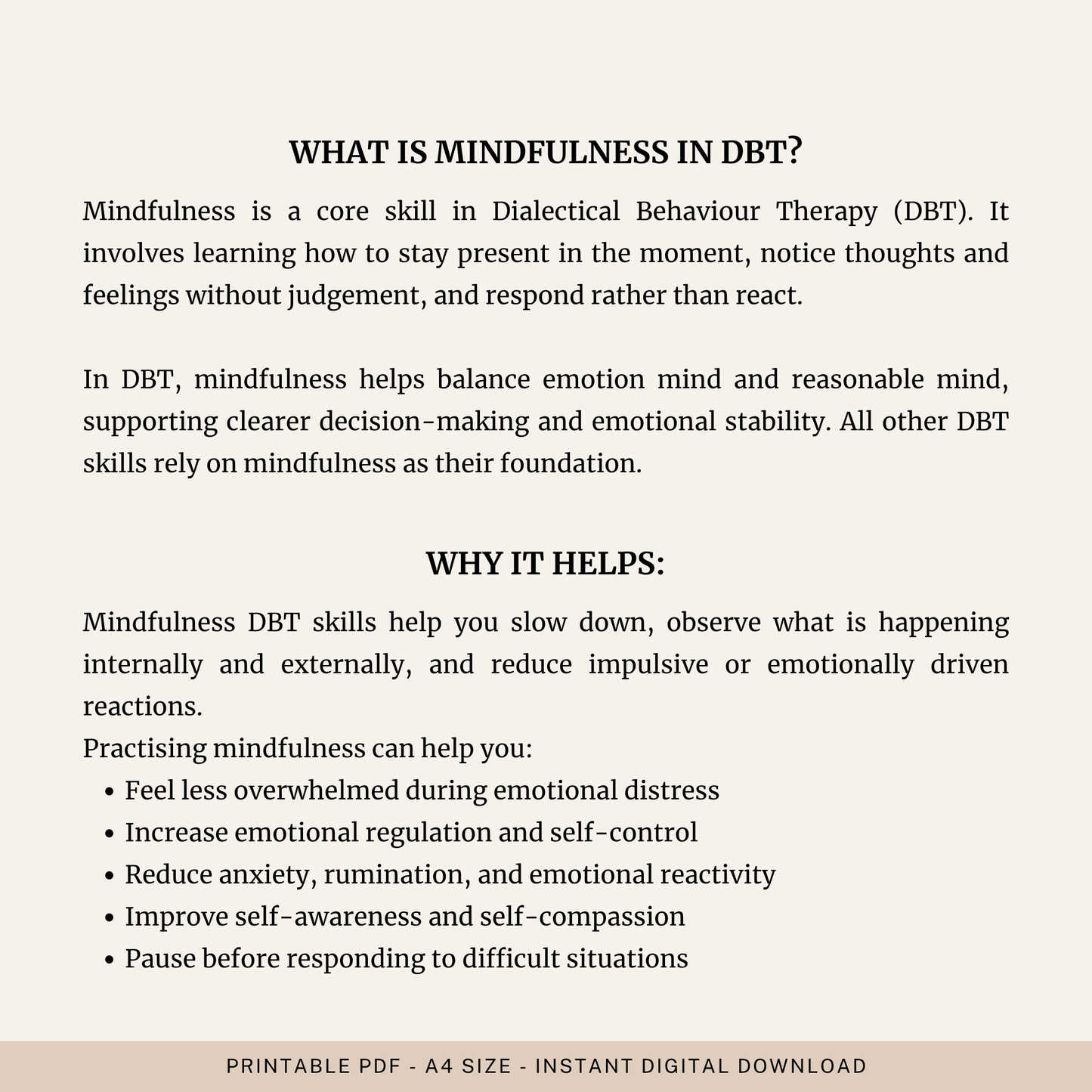 Mindfulness DBT Skills Toolkit
