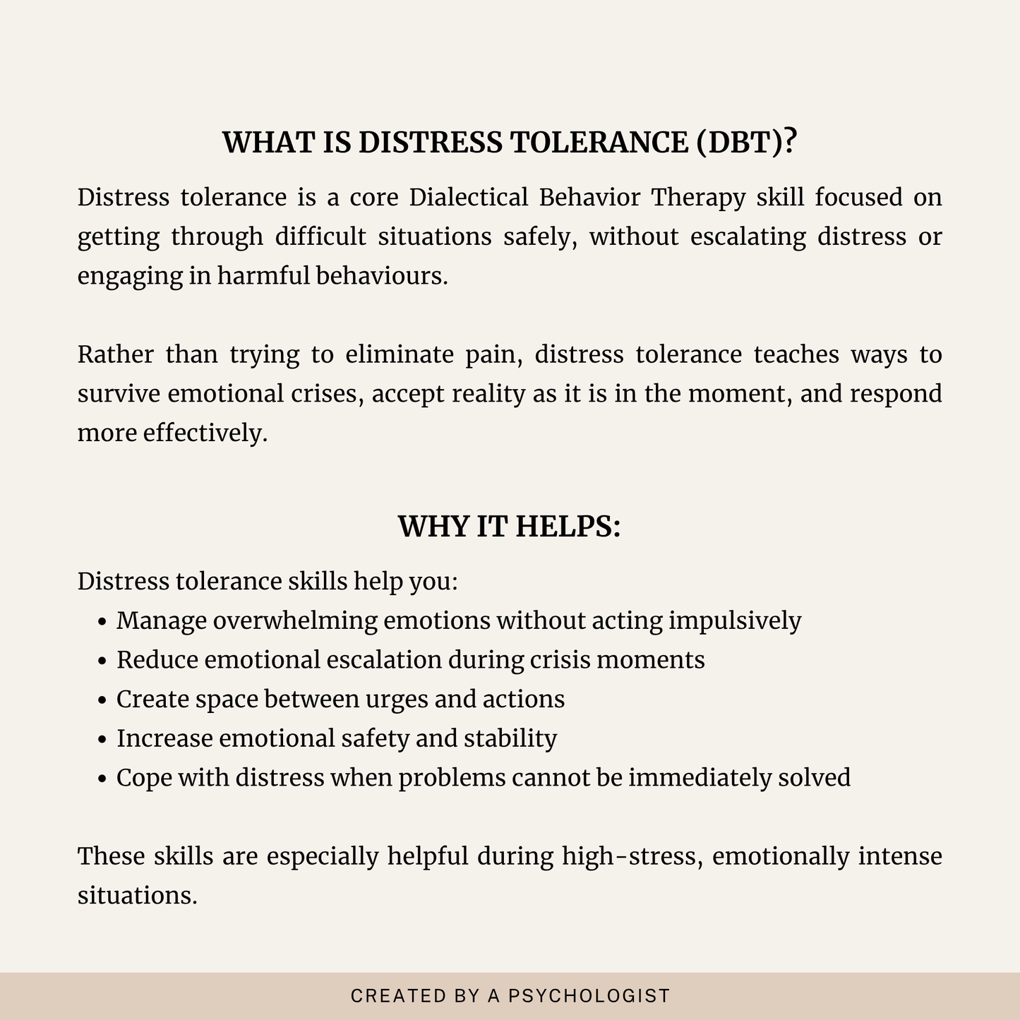 DBT Distress Tolerance Toolkit