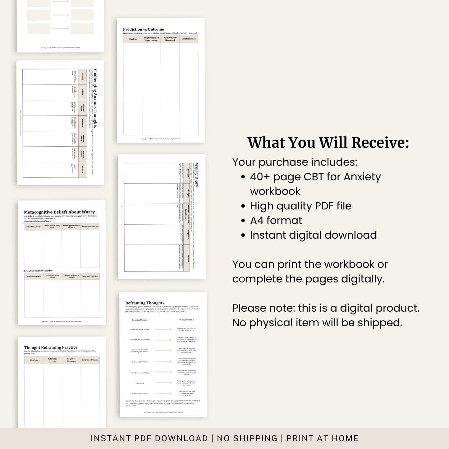 CBT for Anxiety Workbook