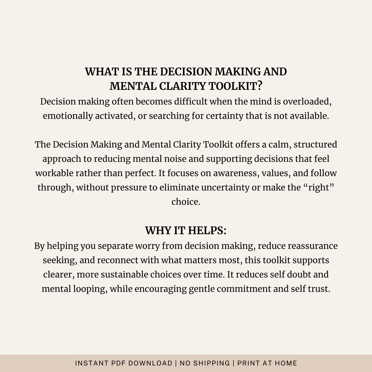 Decision Making and Mental Clarity Toolkit