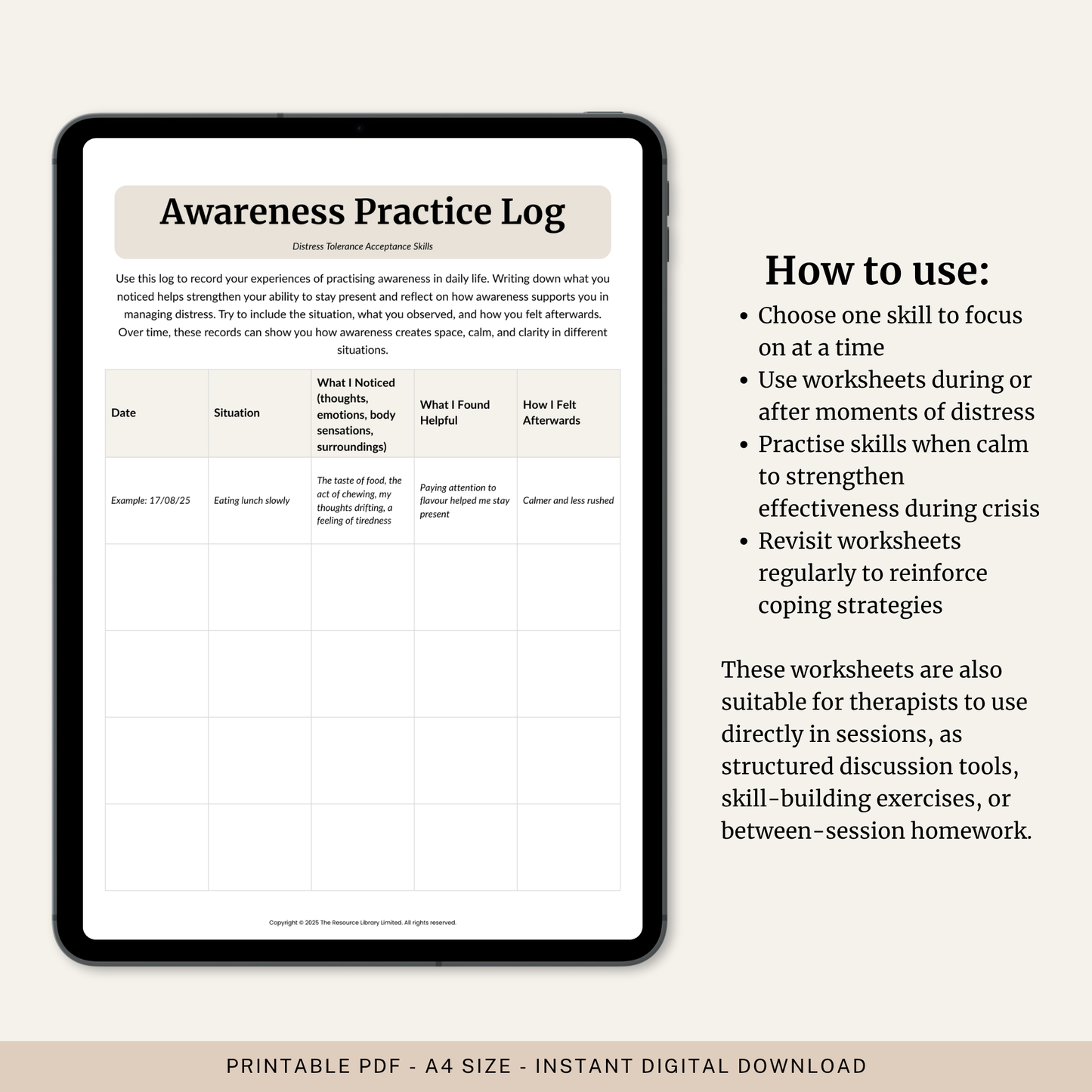 DBT Distress Tolerance Toolkit