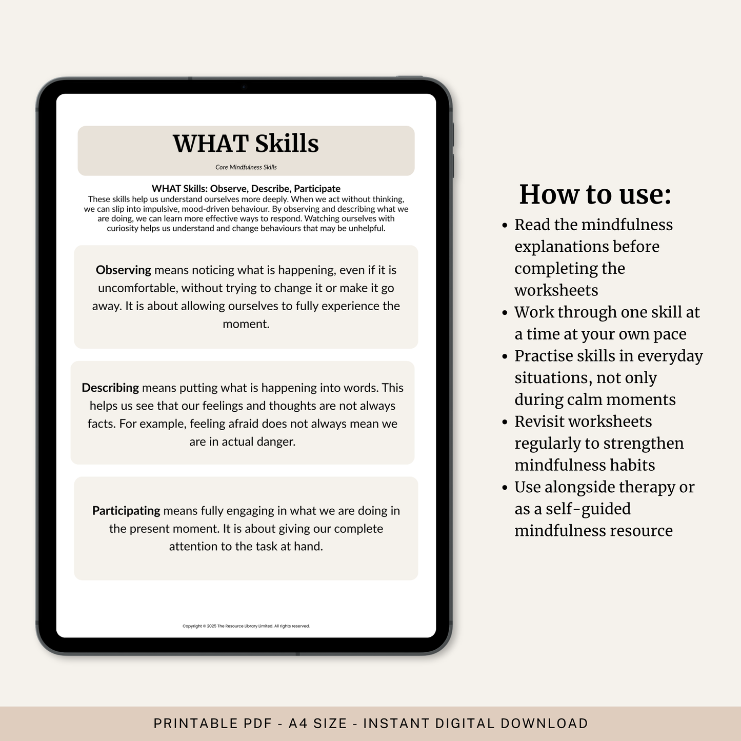 Mindfulness DBT Skills Toolkit