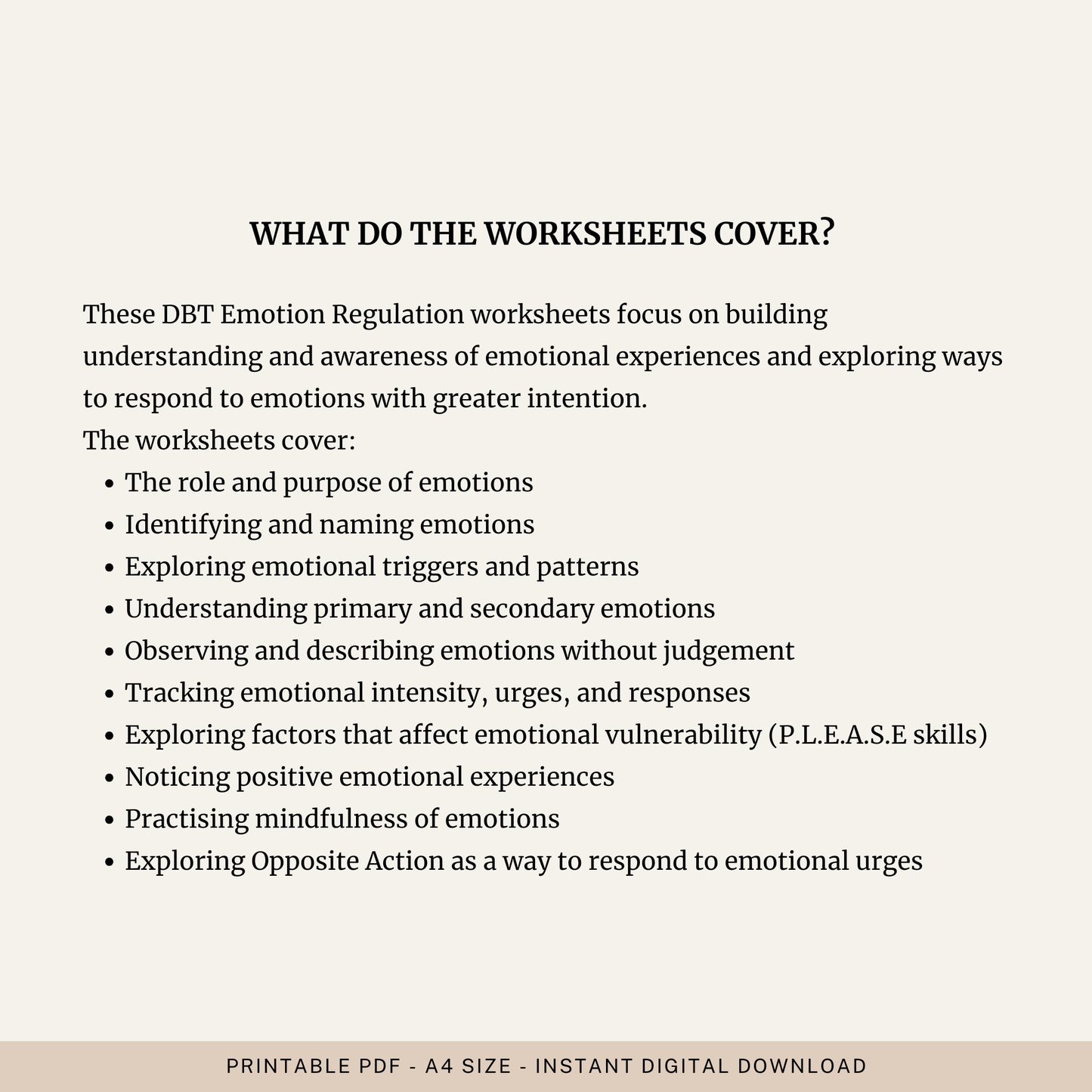 DBT Emotion Regulation Toolkit